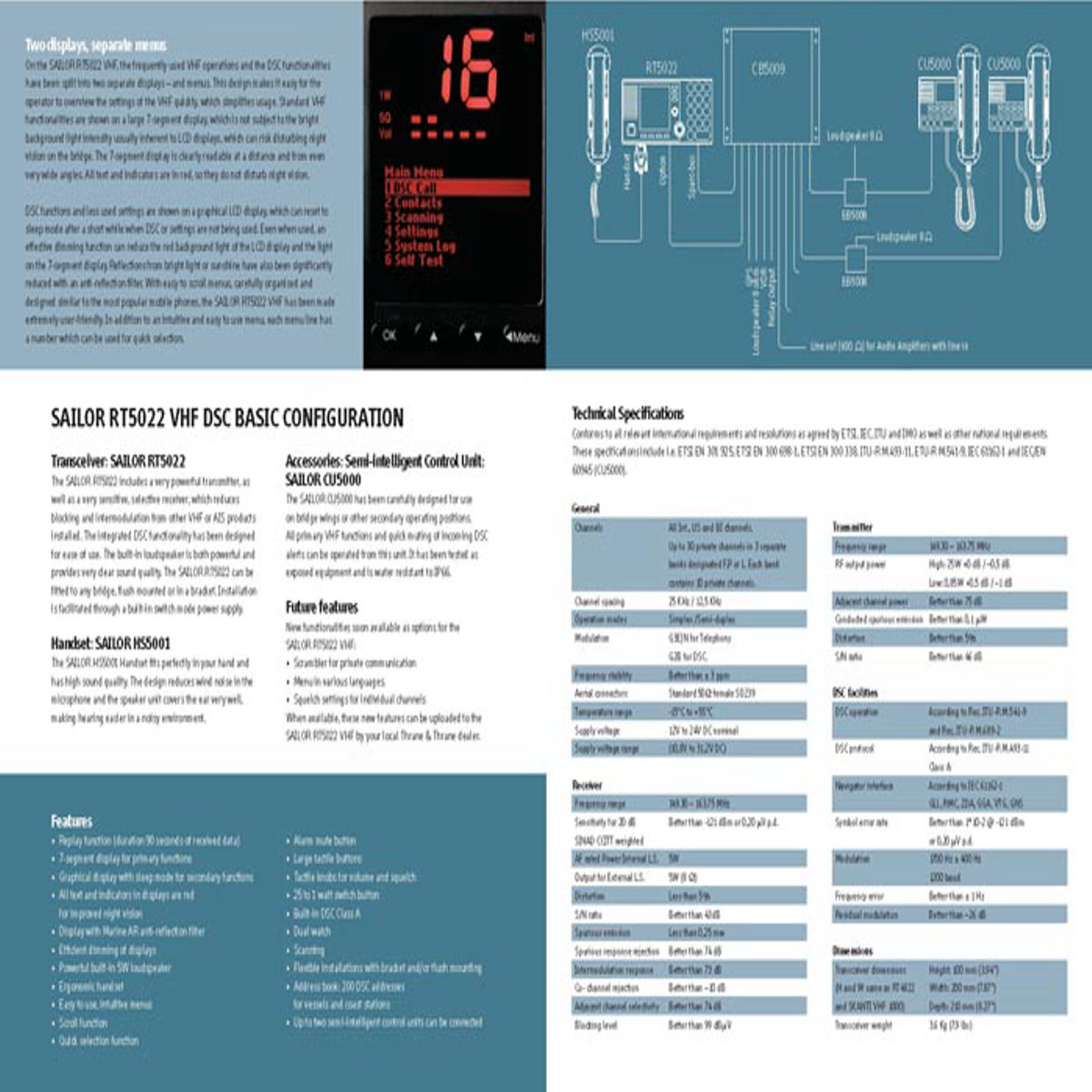 SAILOR VHF RT-5022.3 SAILOR RT-5022 VHF radio