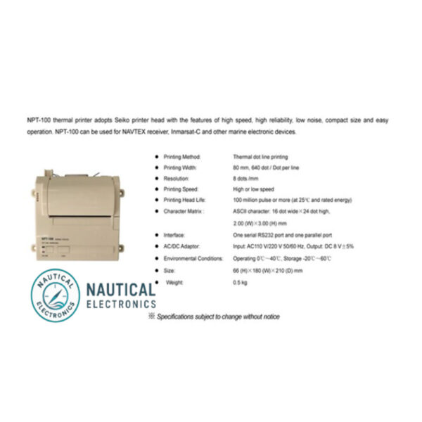 Nsr npt100 printer Radio marine electronics