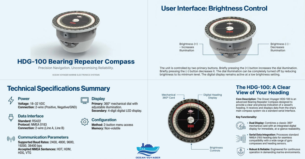 OCEAN VOYAGER HDG-100 GYRO REPEATER.